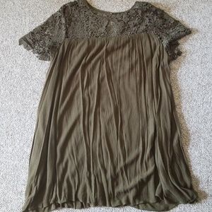 Lace sleeve baby doll dress